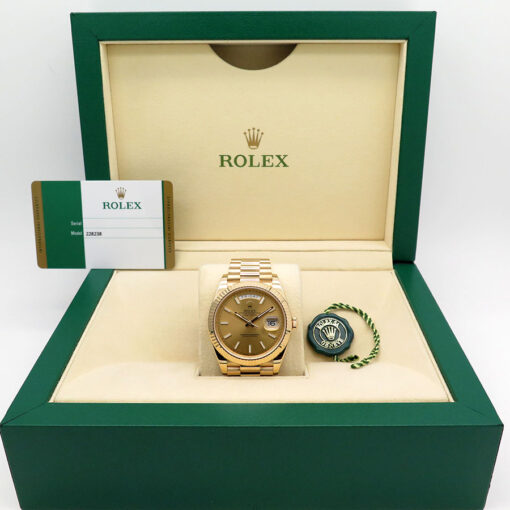 Rolex 228238 Day Date 40 18K Yellow Gold with Champagne Stick Dial - Image 2