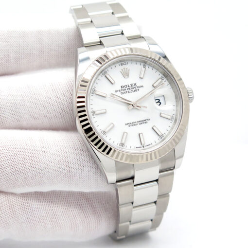 Rolex 126334 Datejust 41 with White Stick Dial on Oyster