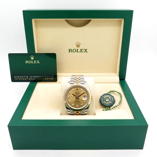 Rolex 126333 Datejust 41 18K/SS with Champagne Diamond Dial on Jubilee - Image 2