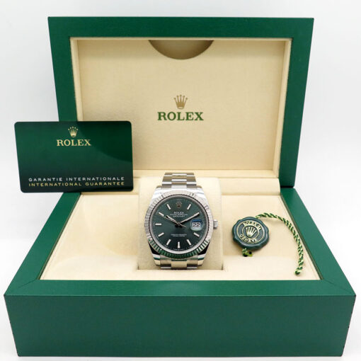 Alternative view of Rolex 126334 Datejust with Mint Green Dial on Oyster