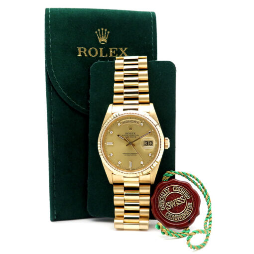 Rolex 18238 Day Date 18K Yellow Gold with Champagne Diamond Dial - Image 2