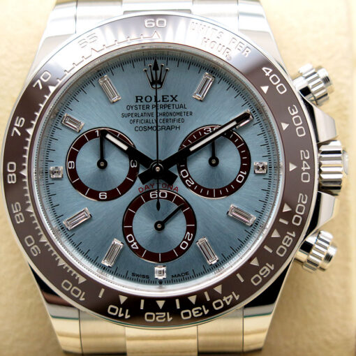 Rolex 126506 Cosmograph Daytona Platinum with Ice Blue Diamond Baguette Dial - Image 3