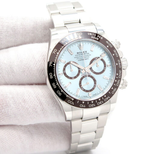 Rolex 126506 Cosmograph Daytona Platinum with Ice Blue Diamond Baguette Dial