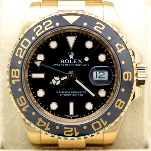 Rolex 116718LN GMT Master II 18K Yellow Gold with Black Dial - Image 3