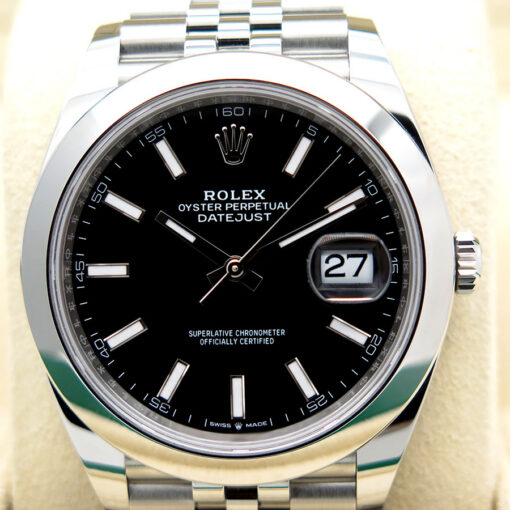 Rolex 126300 Datejust 41 with Black Stick Dial on Jubilee - Image 3