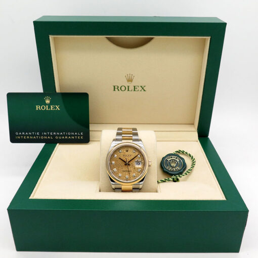 Rolex 126203 Datejust with Champagne Rolex Motif Diamond Dial on Oyster - Image 2