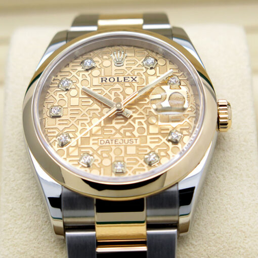 Rolex 126203 Datejust with Champagne Rolex Motif Diamond Dial on Oyster - Image 3