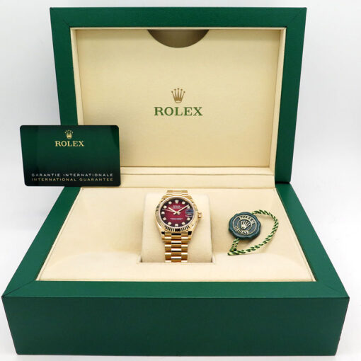 Rolex 278278 Datejust 31 Presidential Yellow Gold with Red Ombre Diamond Dial - Image 2