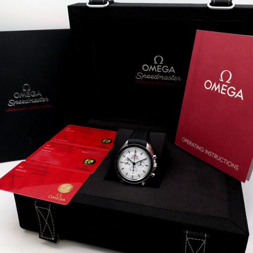 Omega Speedmaster Professional Moonwatch “Sapphire Sandwich” with White Dial on Rubber Strap - Image 3