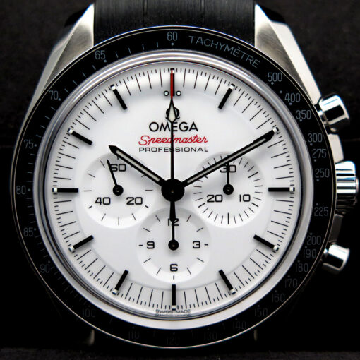 Omega Speedmaster Professional Moonwatch “Sapphire Sandwich” with White Dial on Rubber Strap - Image 2