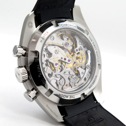 Omega Speedmaster Professional Moonwatch “Sapphire Sandwich” with White Dial on Rubber Strap - Image 4