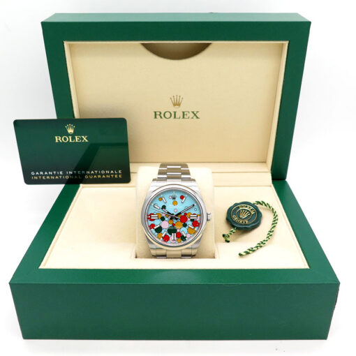 Rolex 124300 Oyster Perpetual 41 with Turquoise Celebration Motif Dial - Image 2