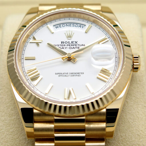 Rolex 228238 Day Date 40 18K Yellow Gold with White Roman Dial - Image 3