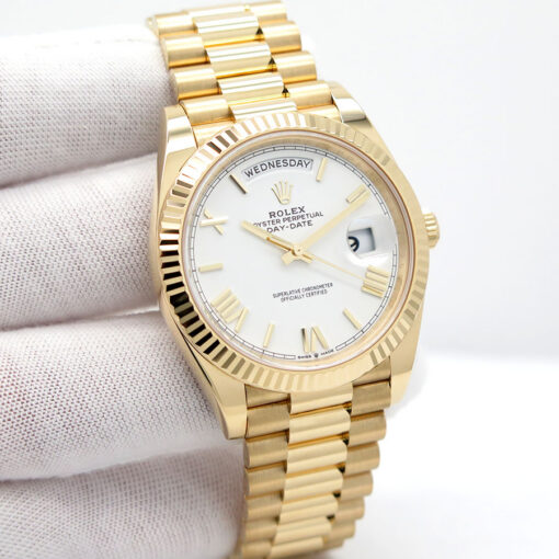 Rolex 228238 Day Date 40 18K Yellow Gold with White Roman Dial