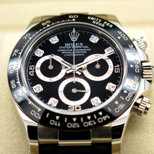 Rolex 116519LN Cosmograph Daytona 18K White Gold with Black Diamond Dial - Image 3