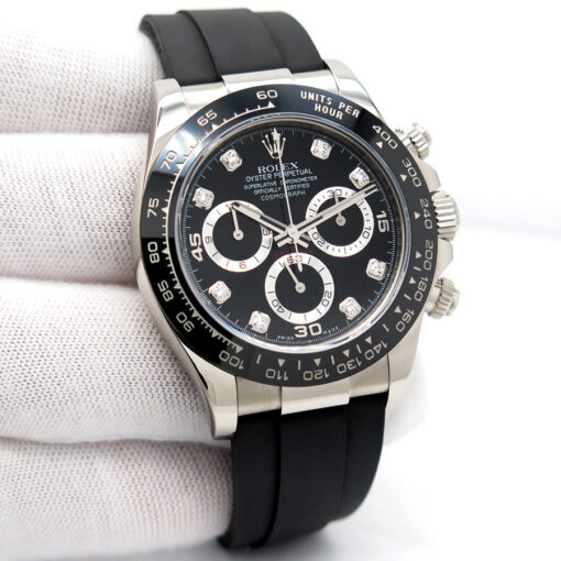 Rolex 116519LN Cosmograph Daytona 18K White Gold with Black Diamond Dial