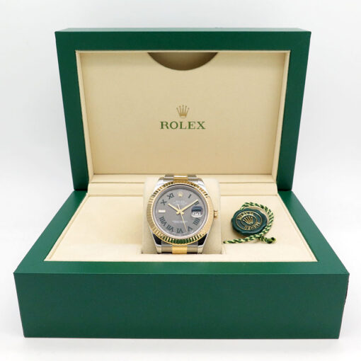 Rolex 116333 Datejust II 18K/SS with Slate Roman Dial on Oyster - Image 2