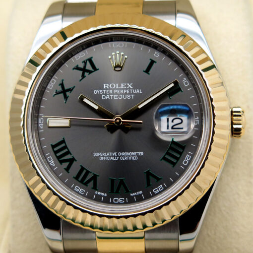 Rolex 116333 Datejust II 18K/SS with Slate Roman Dial on Oyster - Image 3