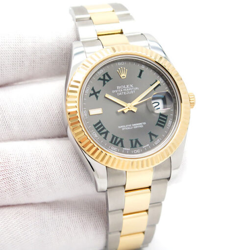 Rolex 116333 Datejust II 18K/SS with Slate Roman Dial on Oyster