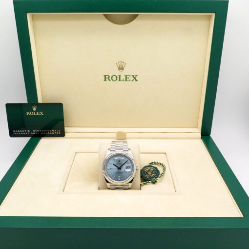 Rolex 228236 Day Date 40 Platinum with Ice Blue Diamond Baguette Dial - Image 2