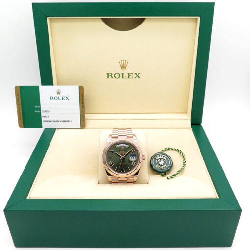 Rolex 228235 Day Date 40 18K Rose Gold with Olive Green Dial - Image 2