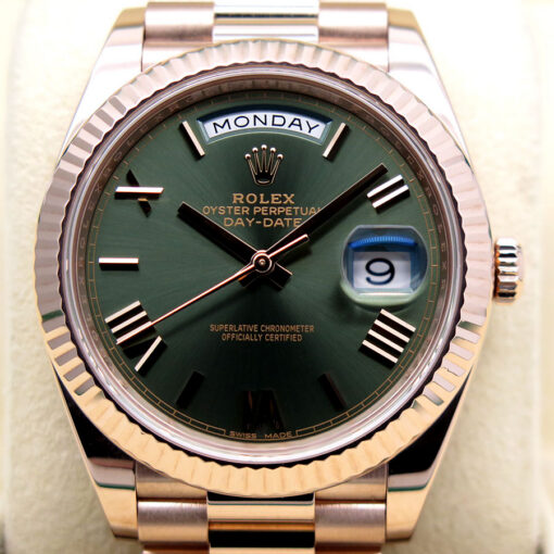Rolex 228235 Day Date 40 18K Rose Gold with Olive Green Dial - Image 3