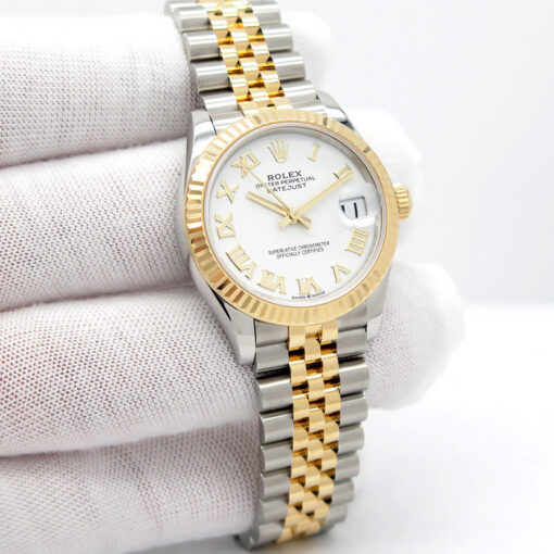 Rolex 278273 Datejust 18K/SS with White Roman Dial on Jubilee