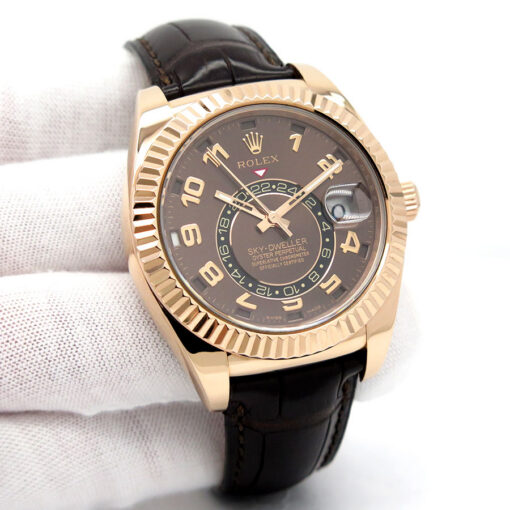 Rolex 326135 Skydweller 18K Rose Gold with Chocolate Arabic Dial
