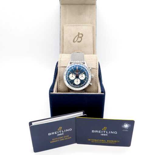 Alternative view of Breitling AB0137 Blue Navitimer B01 Chronograph 46mm on Mesh Bracelet