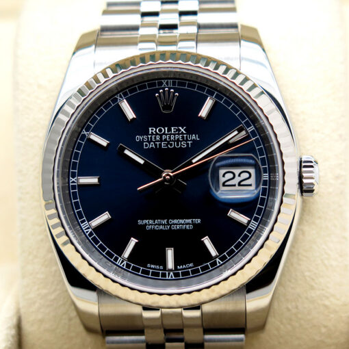 Rolex 116234 Datejust with Blue Stick Dial on Jubilee - Image 3