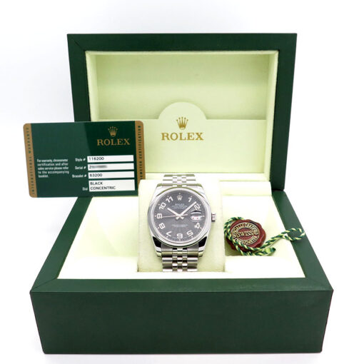 Rolex 116200 Datejust with Black Concentric Arabic Dial - Image 2