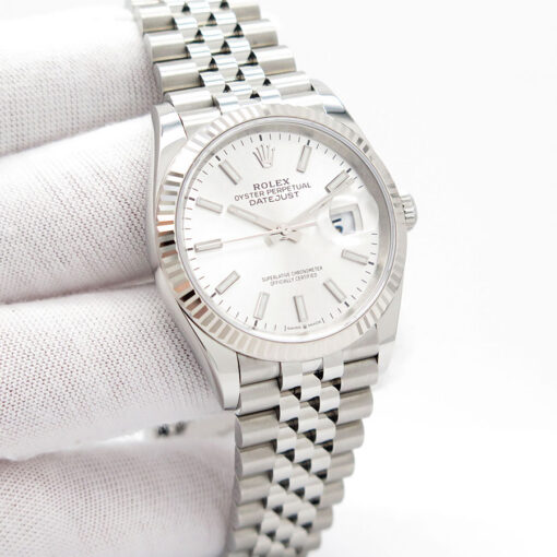 Rolex 126234 Datejust with Silver Stick Dial on Jubilee