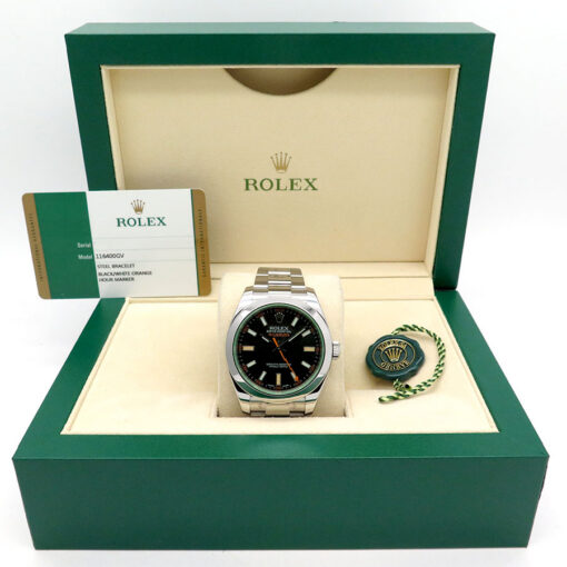 Alternative view of Rolex 116400GV Milgauss with Black Dial