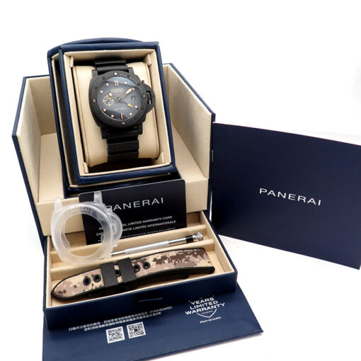Alternative view of Panerai PAM 1513 Submersible QuarantaQuattro GMT Navy SEALs Carbotech