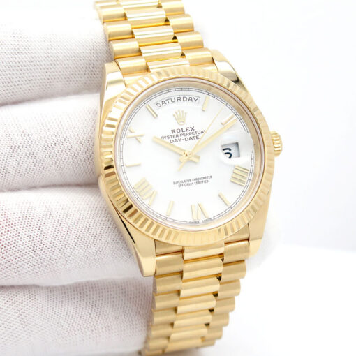 Rolex 228238 Day Date 40 18K Yellow Gold with White Roman Dial