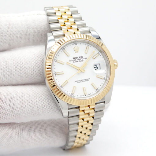 Rolex 126333 Datejust 41 18K/SS with White Stick Dial on Jubilee