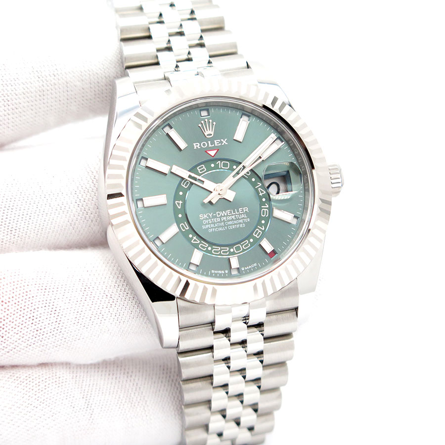Rolex 336934 Skydweller with Mint Green Dial on Jubilee