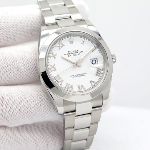 Rolex 126300 Datejust 41 with White Roman Dial on Oyster