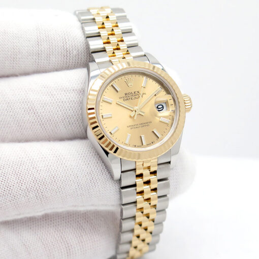 Rolex 279173 Datejust 18K/SS with Champagne Stick Dial on Jubilee