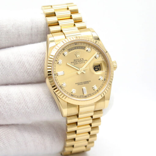 Rolex 118238 Day Date 18K Yellow Gold with Champagne Diamond Dial