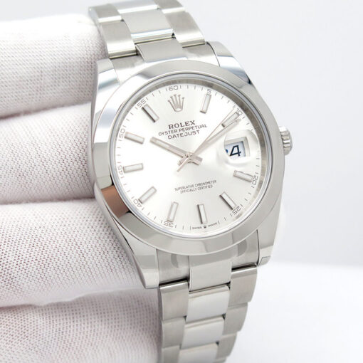 Rolex 126300 Datejust 41 with Silver Stick Dial on Oyster