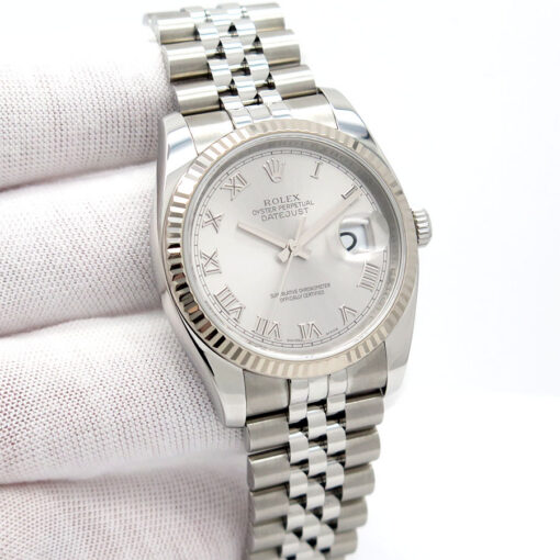 Rolex 116234 Datejust with Rhodium Roman Dial on Jubilee