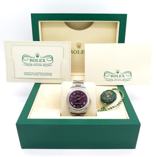 Rolex CPO 177200 Oyster Perpetual with Grape Roman Dial on Oyster - Image 2