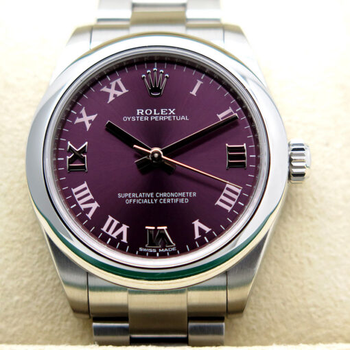 Rolex CPO 177200 Oyster Perpetual with Grape Roman Dial on Oyster - Image 3