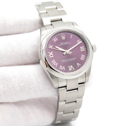 Rolex CPO 177200 Oyster Perpetual with Grape Roman Dial on Oyster