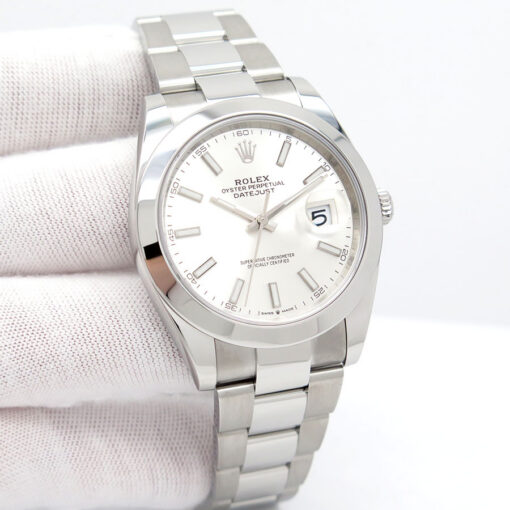 Rolex 126300 Datejust 41 with Silver Stick Dial on Oyster