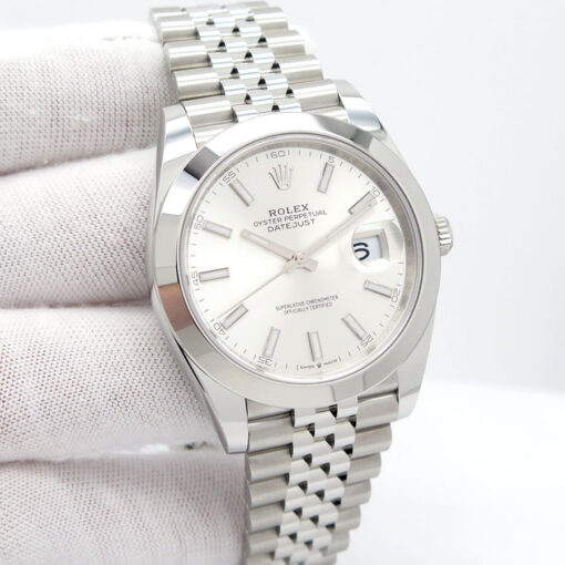 Rolex 126300 Datejust 41 with Silver Stick Dial on Jubilee