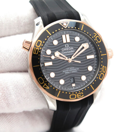 Omega Seamaster Diver 300m 18K/SS with Black Dial on Strap