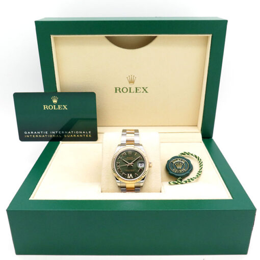 Rolex 278273 Datejust 18K/SS with Olive Green Roman Diamond "VI" Dial on Oyster - Image 2