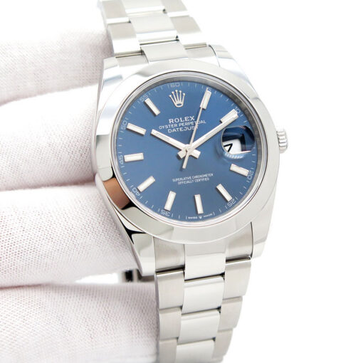 Rolex 126300 Datejust 41 with Blue Stick Dial on Oyster